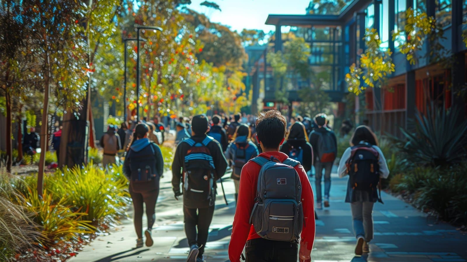 Group of students walking
